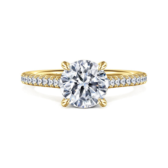 Gabriel - 14K Yellow Gold Round Diamond Engagement Ring