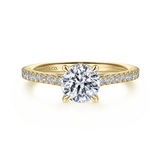 Gabriel - 14K Yellow Gold Round Diamond Engagement Ring
