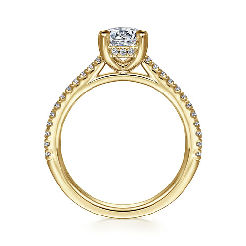 14K Yellow Gold Round Diamond Engagement Ring