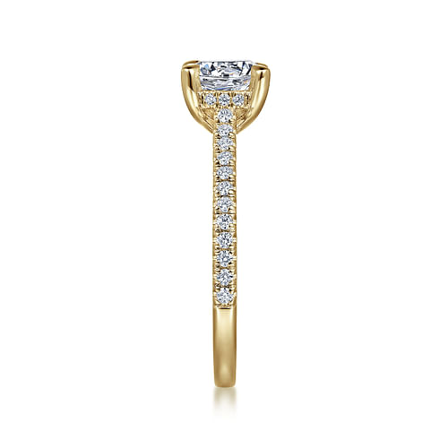 14K Yellow Gold Round Diamond Engagement Ring