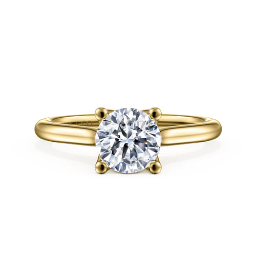 14K Yellow Gold Round Diamond Engagement Ring