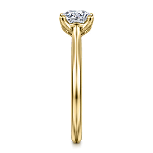 14K Yellow Gold Round Diamond Engagement Ring