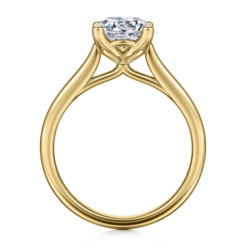 14K Yellow Gold Round Diamond Engagement Ring