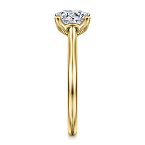 14K Yellow Gold Round Diamond Engagement Ring