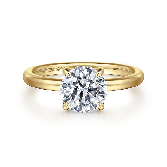 Gabriel - 14K Yellow Gold Round Diamond Engagement Ring