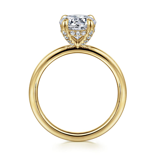 14K Yellow Gold Round Diamond Engagement Ring