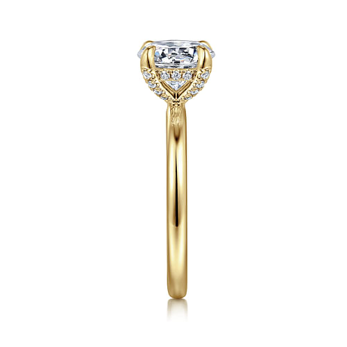 14K Yellow Gold Round Diamond Engagement Ring