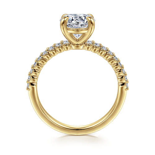14K Yellow Gold Round Diamond Engagement Ring
