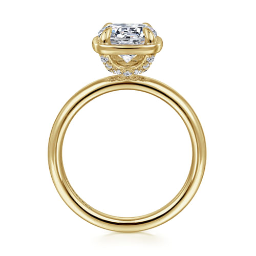14K Yellow Gold Round Diamond Engagement Ring