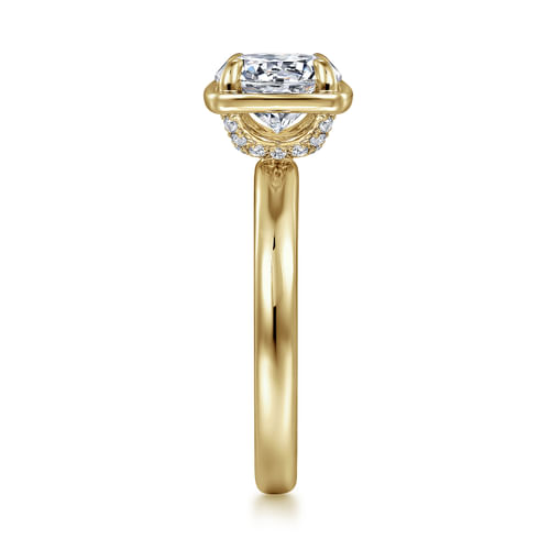 14K Yellow Gold Round Diamond Engagement Ring