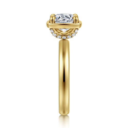 14K Yellow Gold Round Diamond Engagement Ring