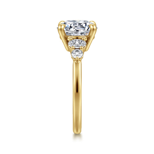 14K Yellow Gold Round Diamond Engagement Ring