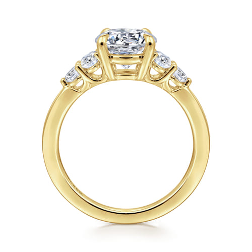 14K Yellow Gold Round Diamond Engagement Ring