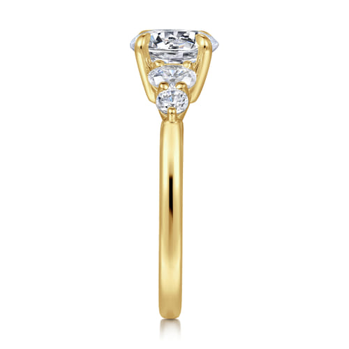 14K Yellow Gold Round Diamond Engagement Ring