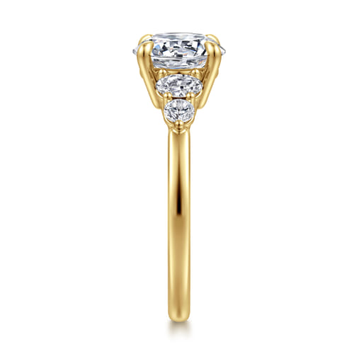 14K Yellow Gold Round Diamond Engagement Ring