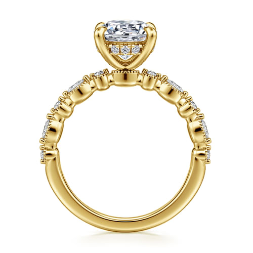 14K Yellow Gold Round Diamond Engagement Ring