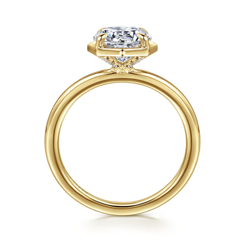 14K Yellow Gold Round Diamond Engagement Ring