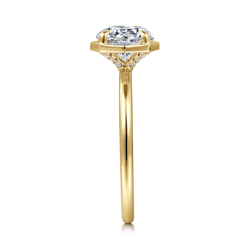 14K Yellow Gold Round Diamond Engagement Ring