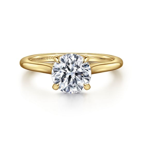 Gabriel - 14K Yellow Gold Round Diamond Engagement Ring