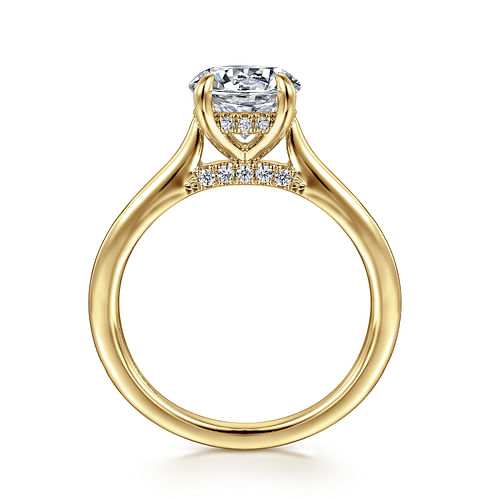 14K Yellow Gold Round Diamond Engagement Ring
