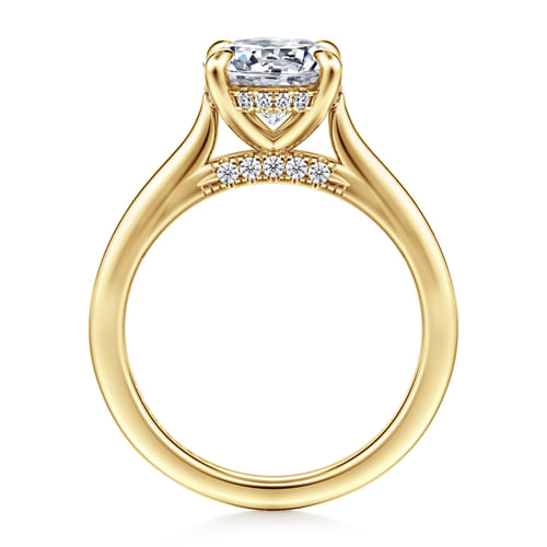 14K Yellow Gold Round Diamond Engagement Ring