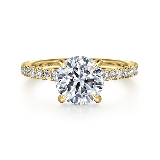 Gabriel - 14K Yellow Gold Round Diamond Engagement Ring