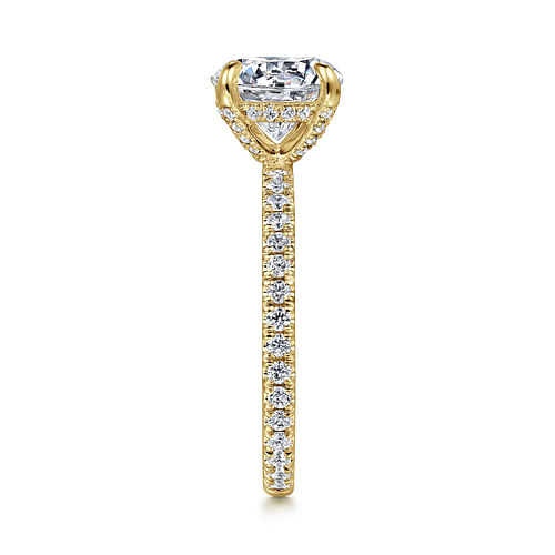 14K Yellow Gold Round Diamond Engagement Ring