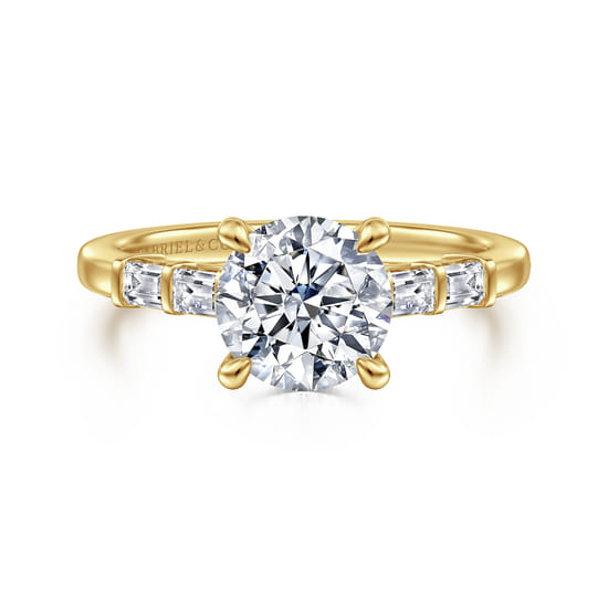 Gabriel - 14K Yellow Gold Round Diamond Engagement Ring