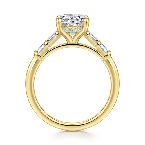 14K Yellow Gold Round Diamond Engagement Ring