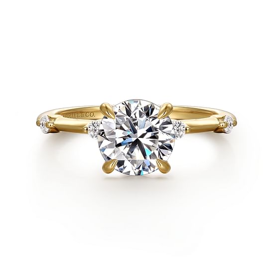 Gabriel - 14K Yellow Gold Round Diamond Engagement Ring