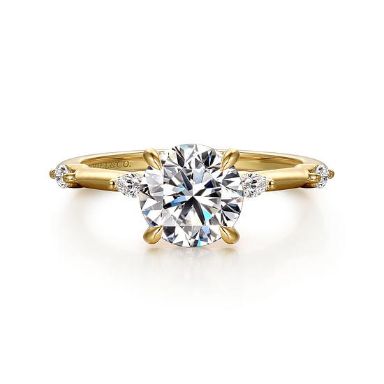 Gabriel - 14K Yellow Gold Round Diamond Engagement Ring