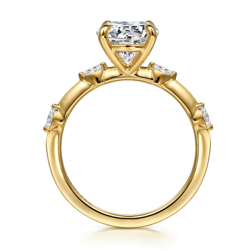 14K Yellow Gold Round Diamond Engagement Ring