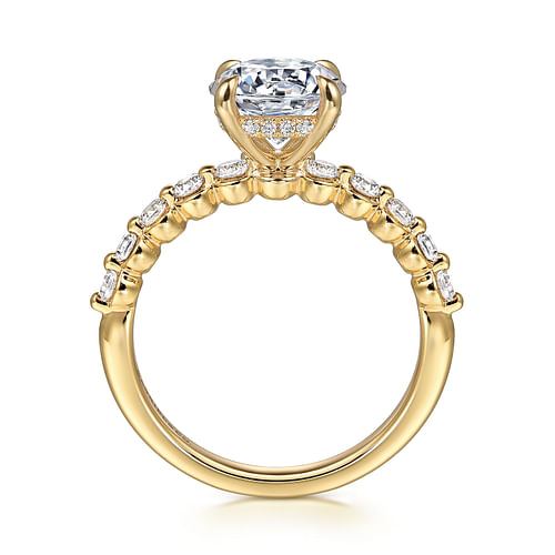 14K Yellow Gold Round Diamond Engagement Ring