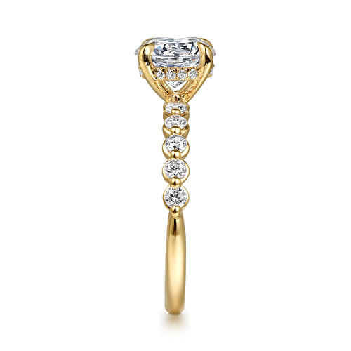 14K Yellow Gold Round Diamond Engagement Ring