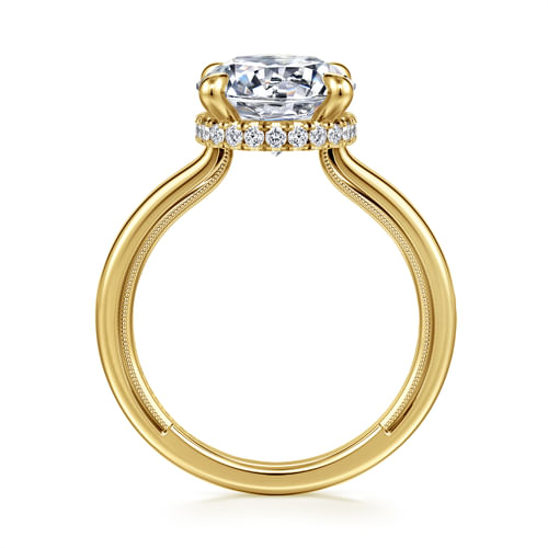 14K Yellow Gold Round Diamond Engagement Ring