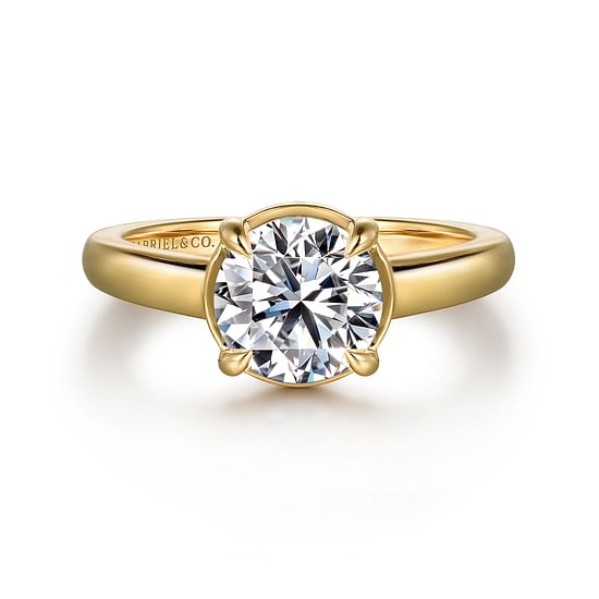 Gabriel - 14K Yellow Gold Round Diamond Engagement Ring