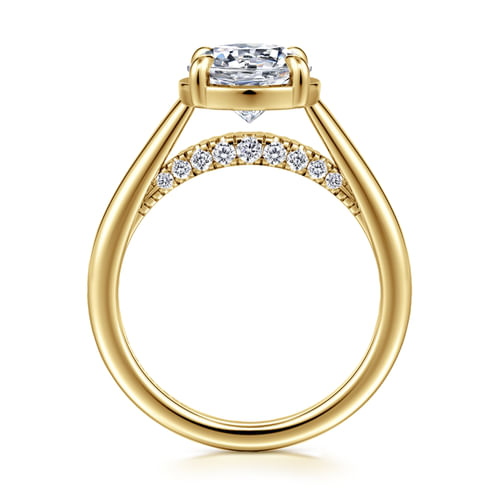 14K Yellow Gold Round Diamond Engagement Ring