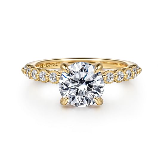 Gabriel - 14K Yellow Gold Round Diamond Engagement Ring
