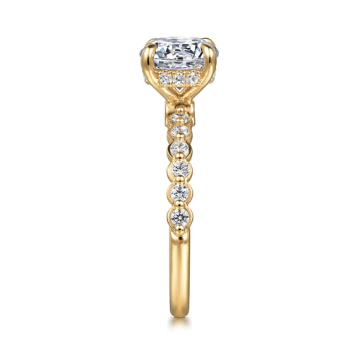 14K Yellow Gold Round Diamond Engagement Ring