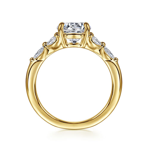 14K Yellow Gold Round Diamond Engagement Ring