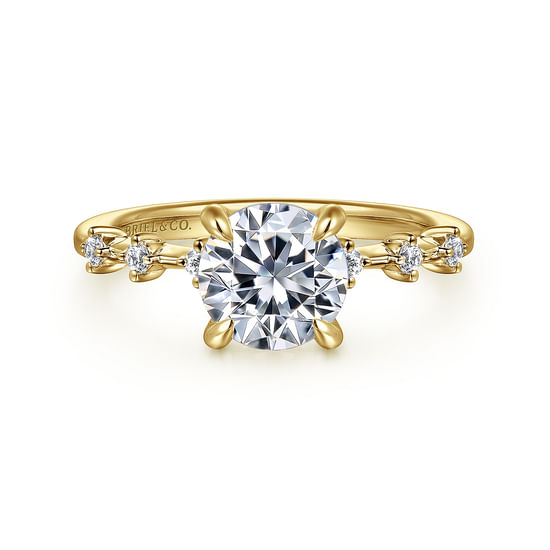 Gabriel - 14K Yellow Gold Round Diamond Engagement Ring