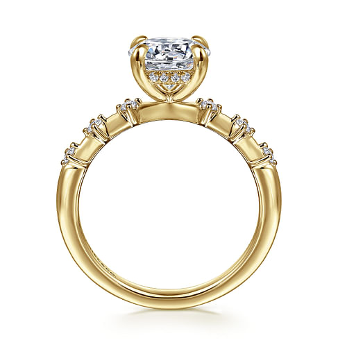 14K Yellow Gold Round Diamond Engagement Ring