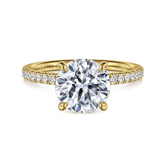 Gabriel - 14K Yellow Gold Round Diamond Engagement Ring