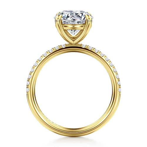 14K Yellow Gold Round Diamond Engagement Ring