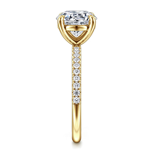 14K Yellow Gold Round Diamond Engagement Ring