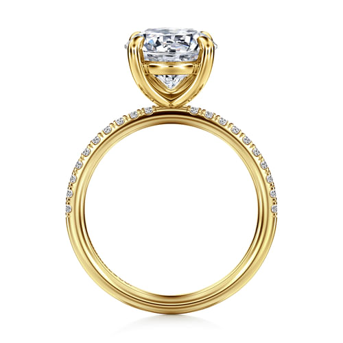 14K Yellow Gold Round Diamond Engagement Ring