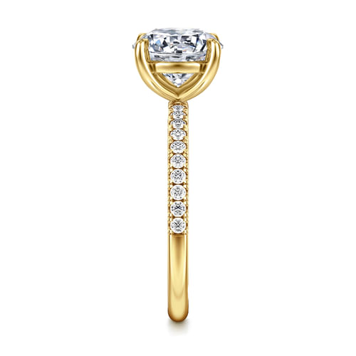 14K Yellow Gold Round Diamond Engagement Ring