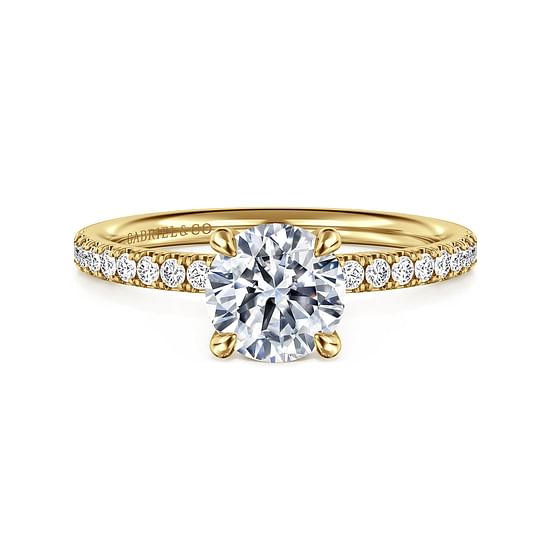 Gabriel - 14K Yellow Gold Round Diamond Engagement Ring