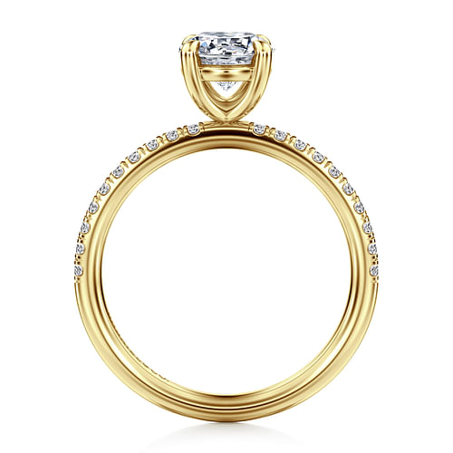 14K Yellow Gold Round Diamond Engagement Ring