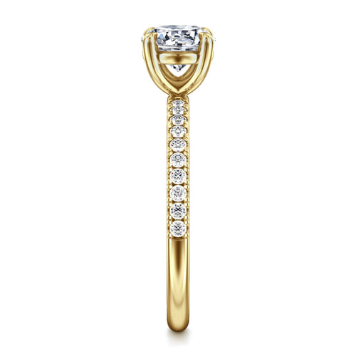 14K Yellow Gold Round Diamond Engagement Ring